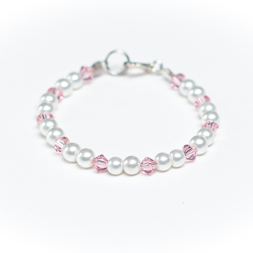 Infant Girl Swarovski Chrystal & Pearls Bracelet